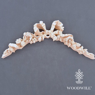 Wood Carved Decorative Bow 13 cm x 33 cm