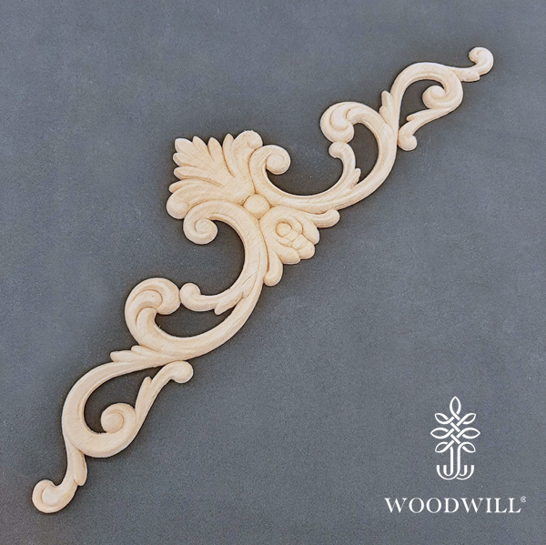 [802886] Wood Carving Decorative Center 12.5cm x 44.5cm