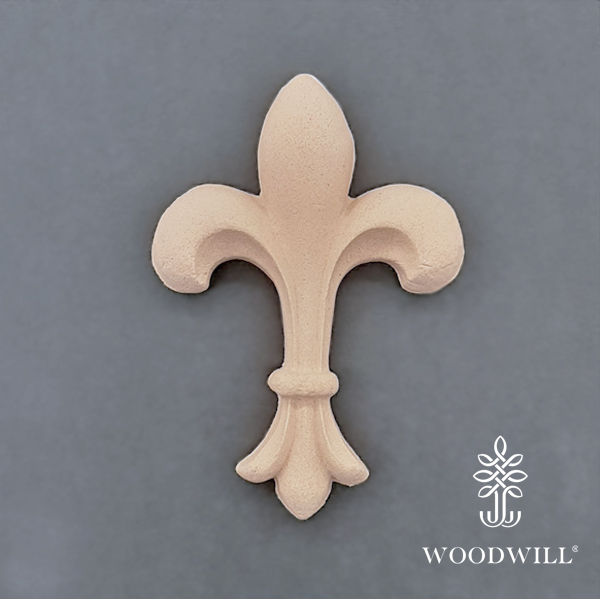 [802979] Wood Carving Decorative French Lily 7cm. X 10 cm