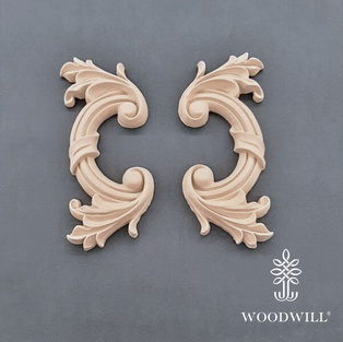 Wood Carving Decorative Set of 2 Pieces 16.5cm. x 7cm