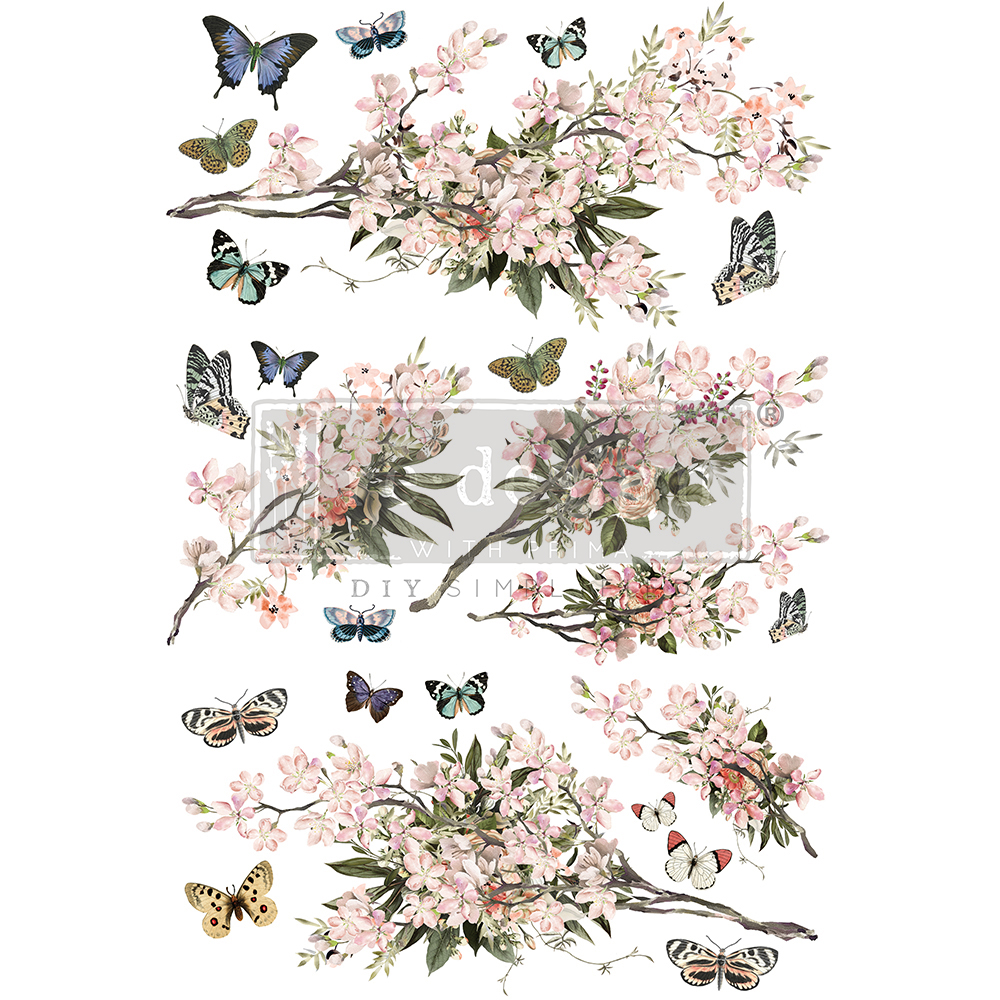 [655350651060] Decor Transfers® - BLOSSOM BOTANICA – TOTAL SHEET SIZE 24INX35IN, CUT INTO 3 SHEETS