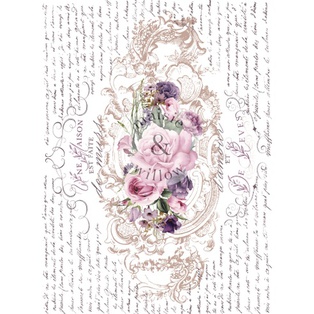 Maisie & Willows Transfers - Floral Poems - 2 sheets, total design size 40,64 cm x 58,42 cm, Rub-on