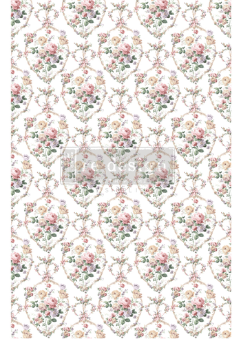 [655350649920] Redesign Décor Transfers® - Floral Court - size 60,96 cm x 88,90 cm, cut into 3 sheets