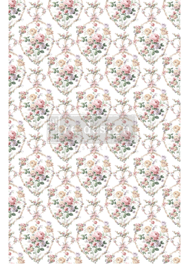 Redesign Décor Transfers® - Floral Court - size 60,96 cm x 88,90 cm, cut into 3 sheets