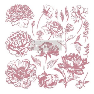 Redesign Decor Clear-Cling Stamps - Linear Floral - 30,48 cm x 30,48 cm