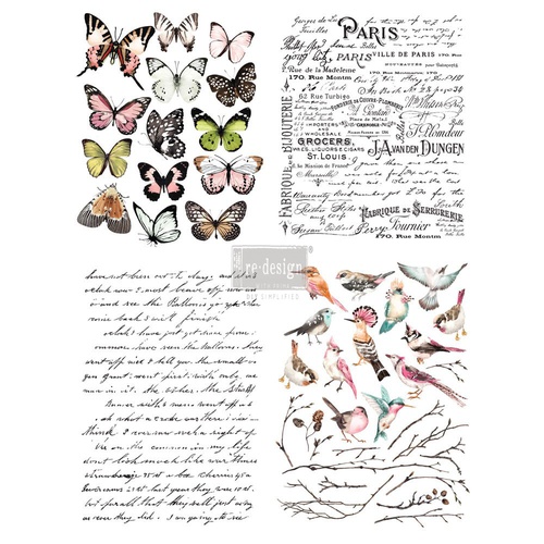 [655350635466] Redesign Décor Transfers® - Parisian Butterflies- size 55,88 cm x 76,20 cm