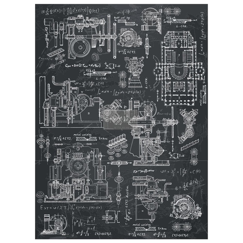 [655350636975] Redesign Décor Transfers® - Industrial Mechanics - size 55,88 cm x 76,20 cm