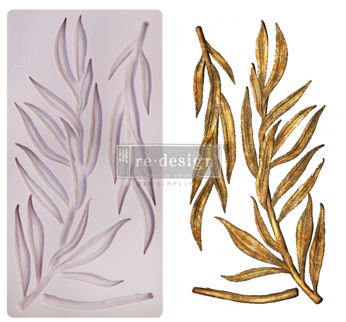 [655350650476] Redesign Décor Moulds® - Simple Greenery - 1 pc, 12,7 cm x 20,32 cm, 8 mm thickness