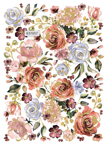 [655350637057] Redesign Décor Transfers - Rose &amp;amp; Rouge - size 60,96 cm x 88,90 cm, cut into 3 sheets